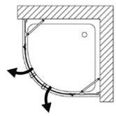 Paroi de douche 1/4 de rond à 2 portes battantes Modèle POLARIS DESIGN de SAMO