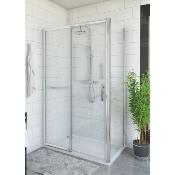 Ensemble Parois de douche Porte coulissante + panneau latéral Modèle Equi de Rothalux 140x90