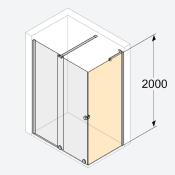 Ensemble Paroi de douche coulissante et Paroi latérale de complément  Mod. XTENSA  de Hüppe
